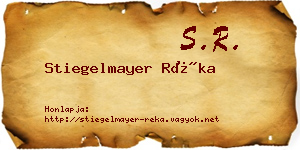 Stiegelmayer Réka névjegykártya